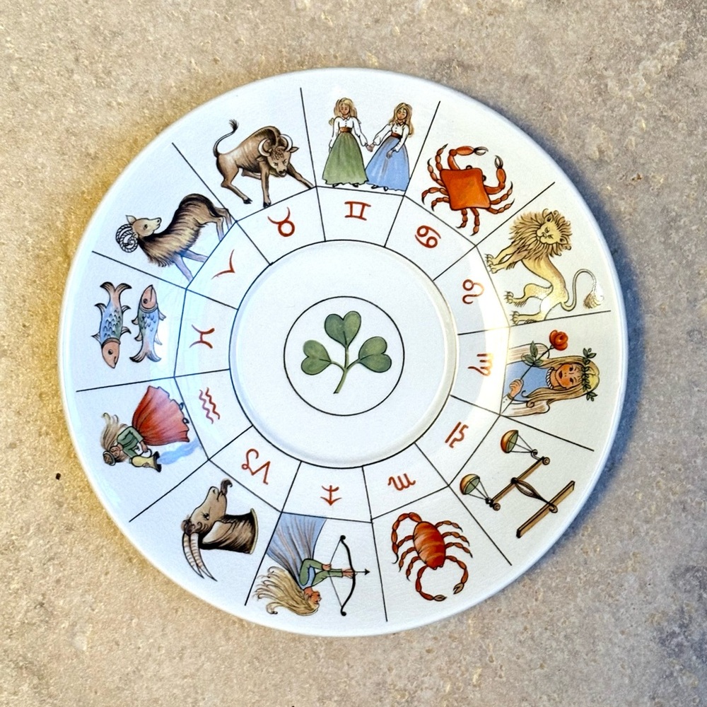 Vintage Jon Anton Ironstone Zodiac Tea Saucer